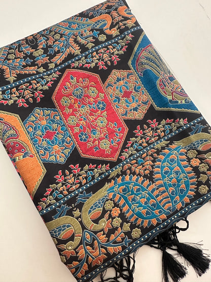 Kalamkari Tussar Printed-M26