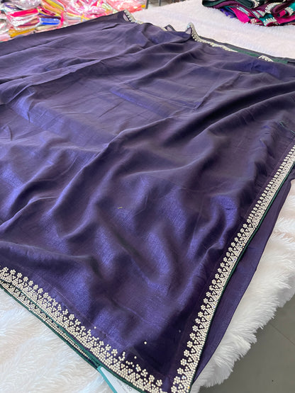 Tussar Fancy Stone Work