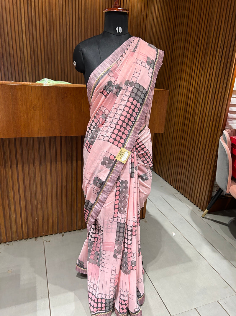 Premium daily wear printed chiffon sarees 🌹 JU26