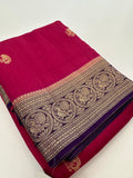 Tussar Fancy Saree in New Contrast Borders🌹- AU-17