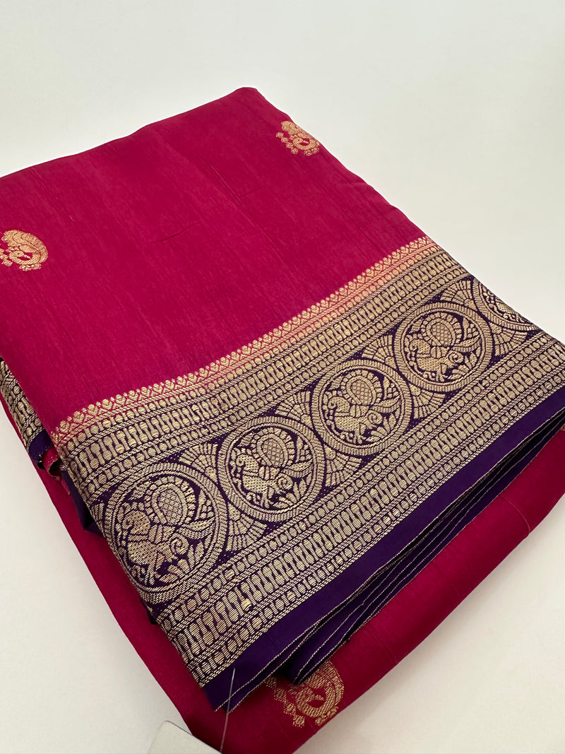 Tussar Fancy Saree in New Contrast Borders🌹- AU-17