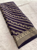 Premium Laser Chiffon Saree – Purple AU26