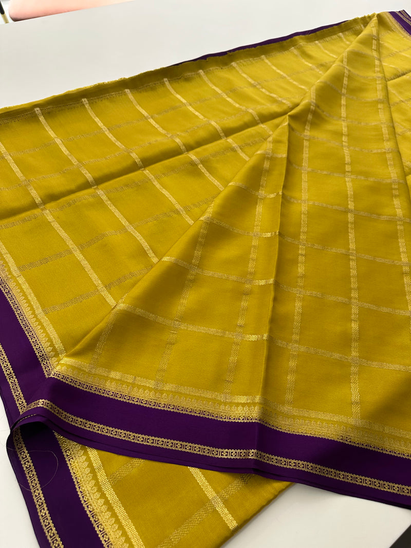Pure Crape Mysore Silk Saree 120GSM -JU27