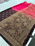 Dyed Crape Saree weaving, Butta, and weaving border🌹-AU2