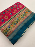 Crush Patola Bandhini Saree – Pink X Blue AU24