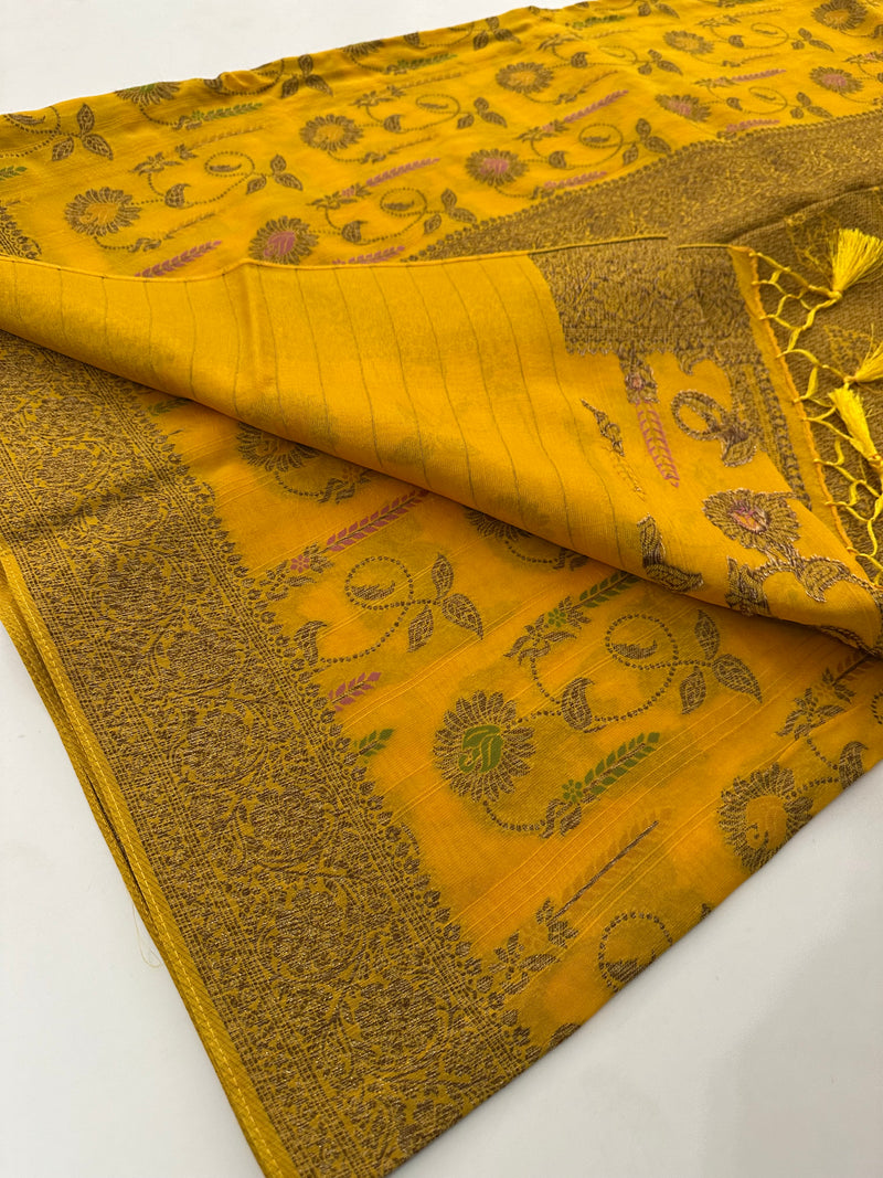 Premium Jute Tussar Fancy Saree-J9