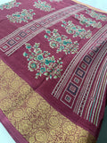Crush Crape Chiffon Printed Sarees With self Butti Printed Blouse Piece🌹- J29