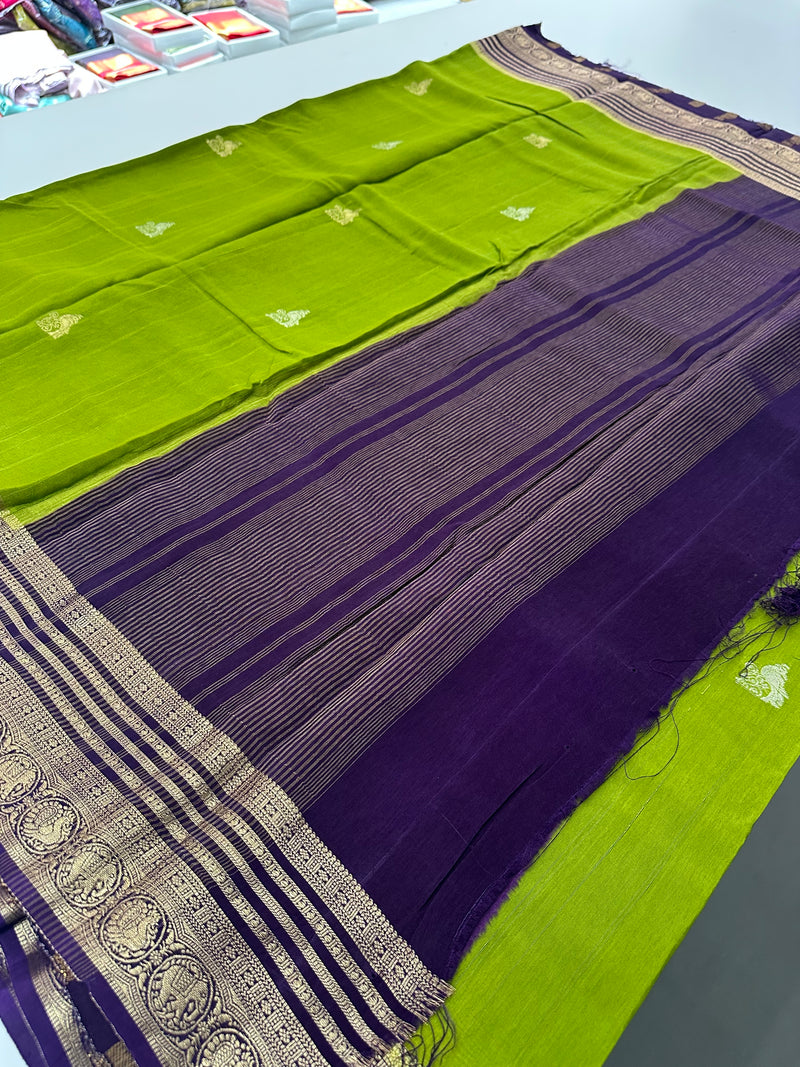 Cut Dana Work Border Chinnon Saree -AU6