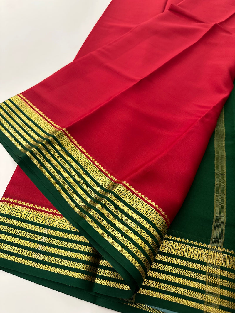 80GSM Pure Mysore Crape Silk Sarees-AU4