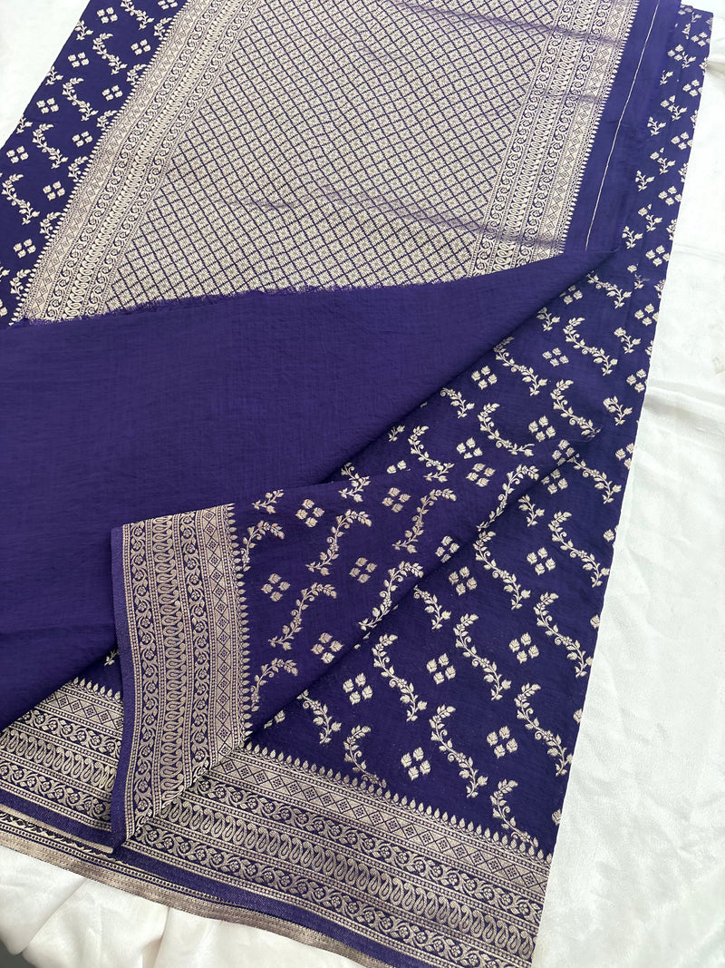 Rust Heritage Linen Designer Saree with Butta Design 🌹-AU2