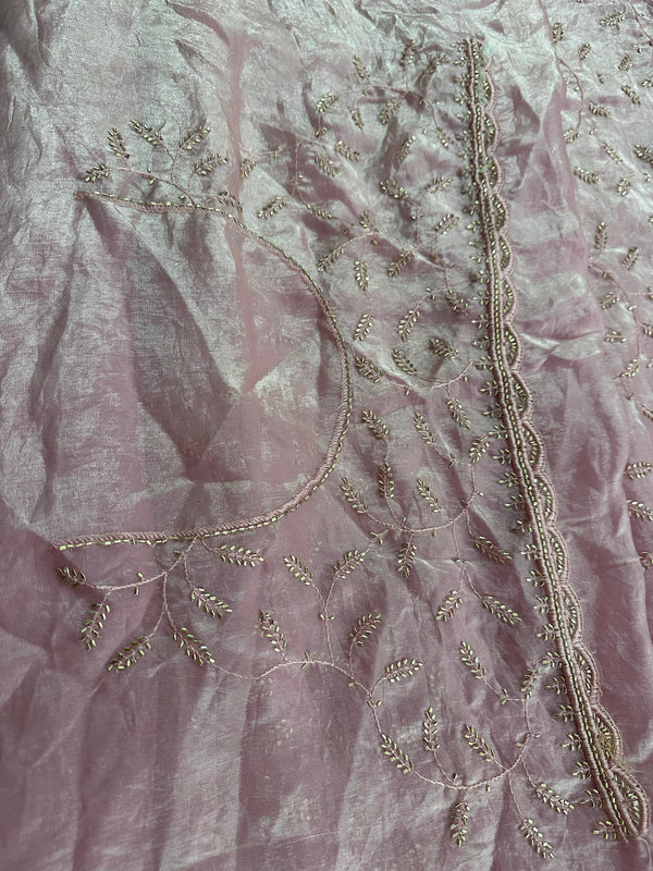Soft marshmallow, organza fabric  pastel color sarees with work with work, self Blouse 🌹- AU17
