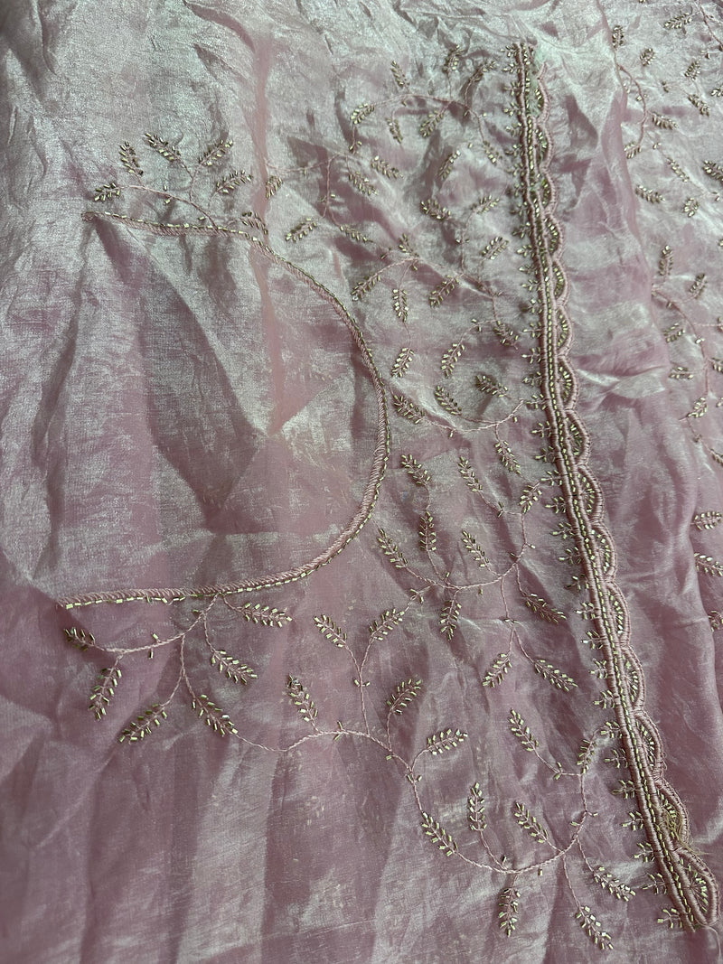 Soft marshmallow, organza fabric  pastel color sarees with work with work, self Blouse 🌹- AU17
