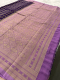 Premium Georgette Sarees In Checks Zari and Small Border with Contrast Blouse Piece 🌹-JU18