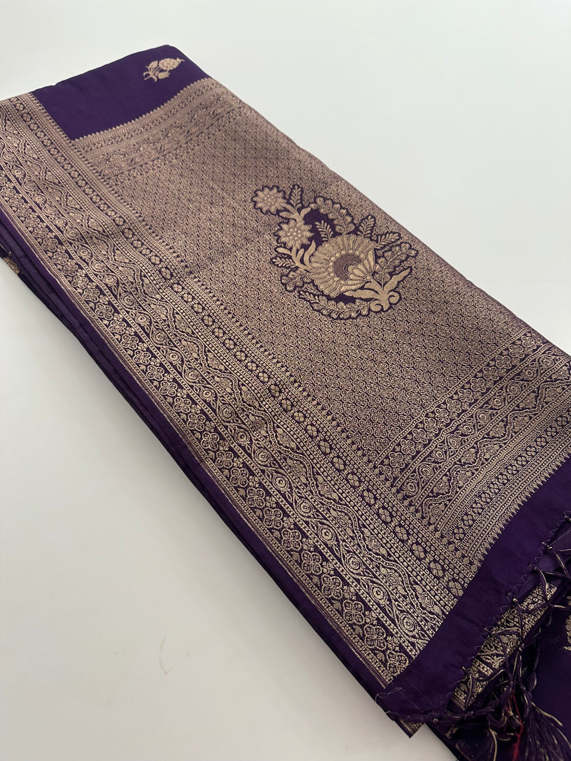 Venkatagiri fancy soft Linen Cotton sarees with self blouse and fancy Border and Butties all over🌹 - AU12