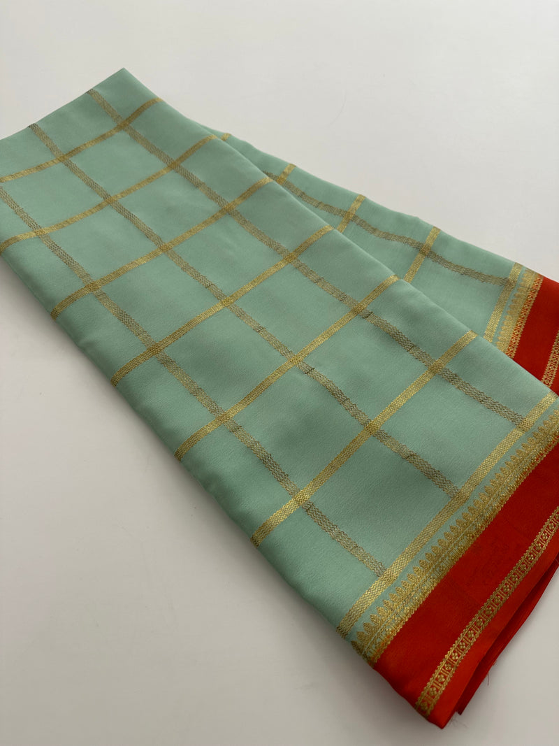 Pure Crape Mysore Silk Saree 120GSM -JU27