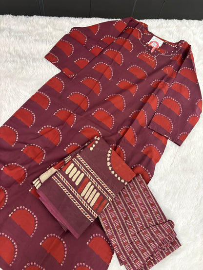 3 Piece Kurti Regular Fit Straight