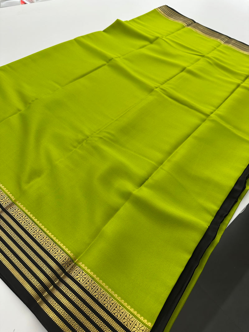 80GSM Pure Mysore Crape Silk Sarees-AU4
