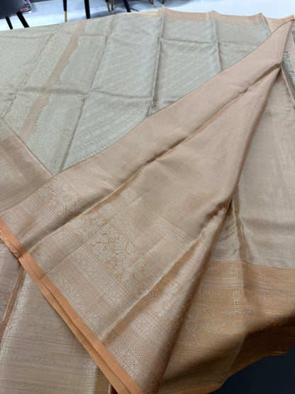 210- Pure Silk Wedding collection light peach tissue