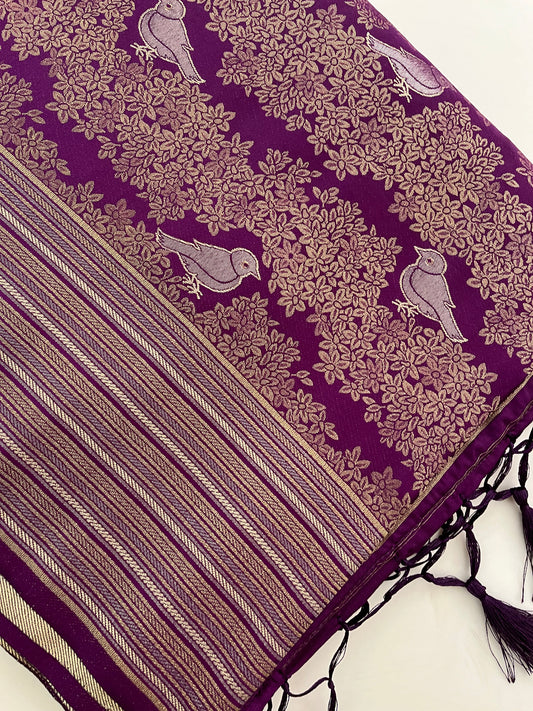Banarasi crepe Brocade Saree