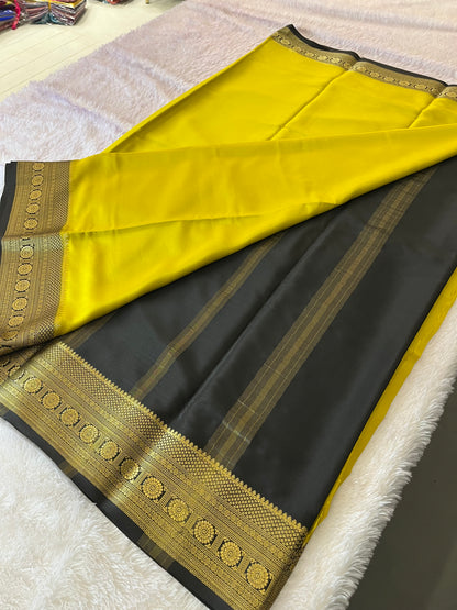 100 GSM Pure Mysore Crape silk saree