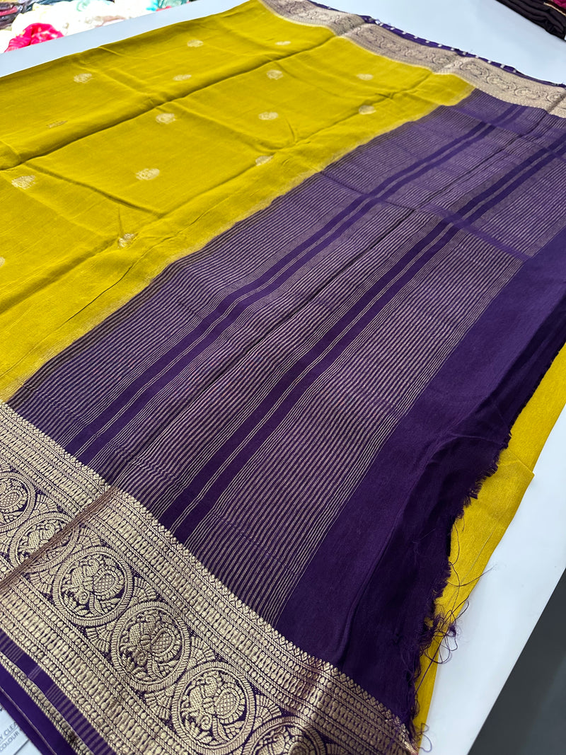 Tussar Fancy Saree in New Contrast Borders🌹- AU-17