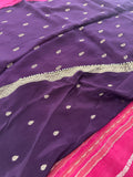 Cut Dana Work Border Chinnon Saree -AU6