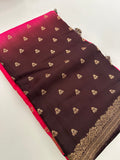 Dyed Crape Saree weaving, Butta, and weaving border🌹-AU2