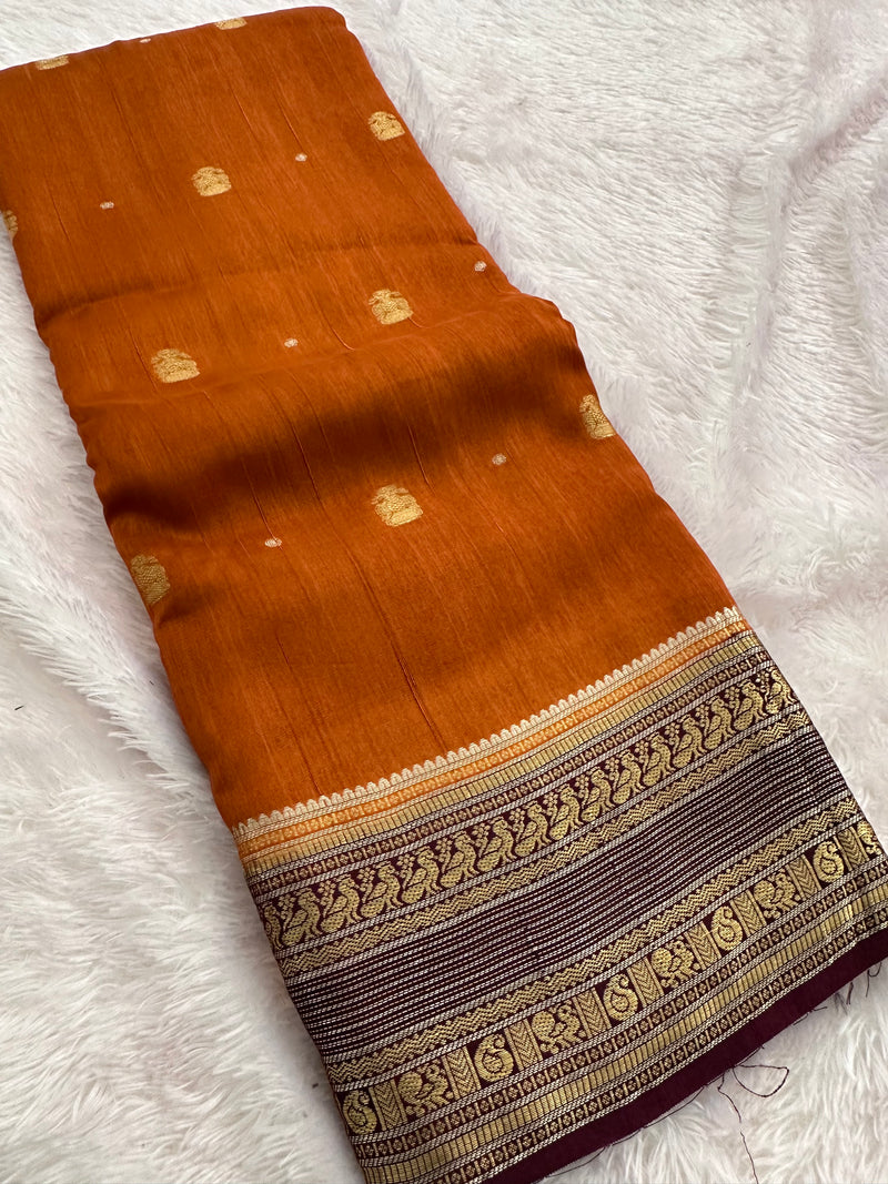 Fancy Tussar Silk Saree-JU13