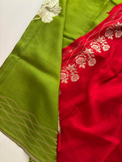 Chinnon Silk Premium Lily Green x Red-1121