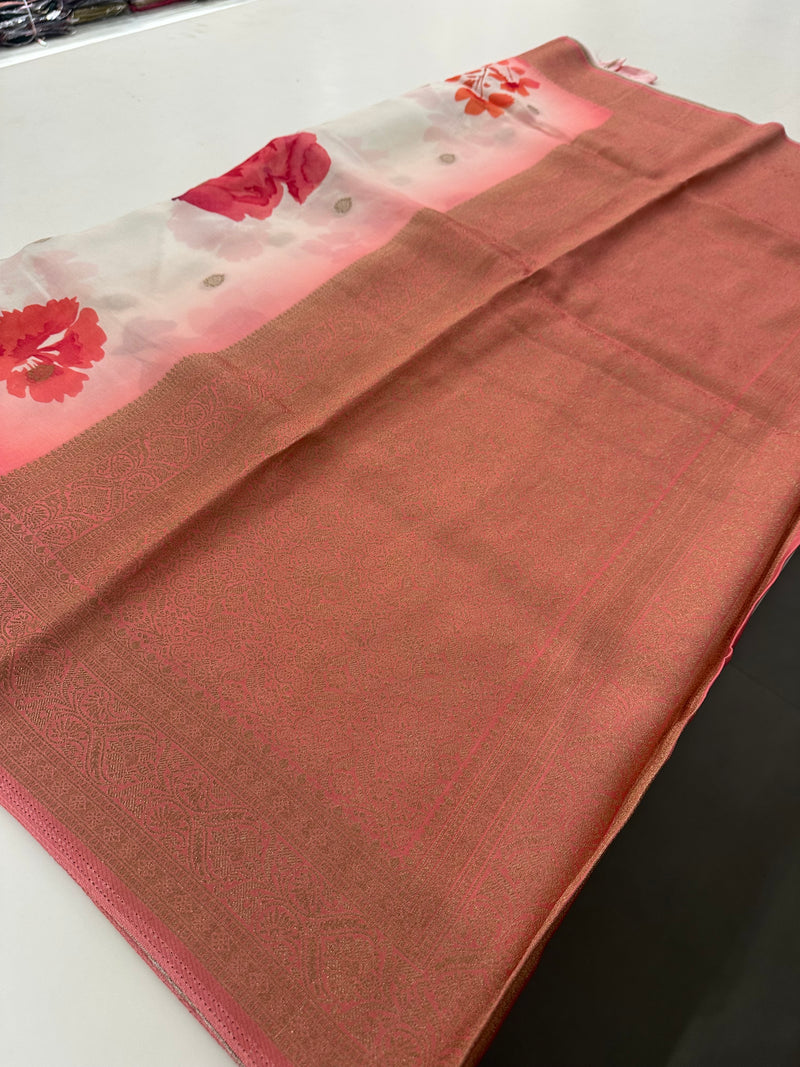 Viscose Digital Print Saree-J29