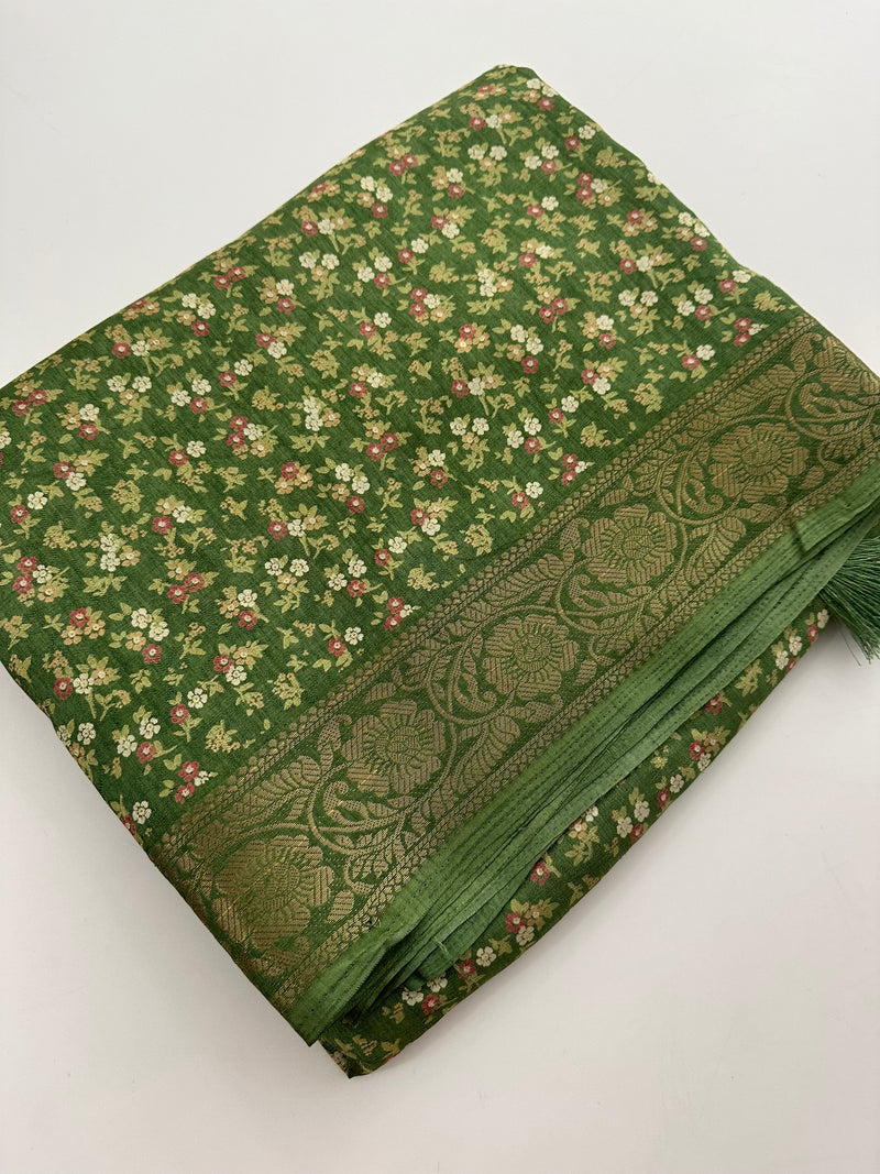 Crepe Chiffon small flower prints -AU3