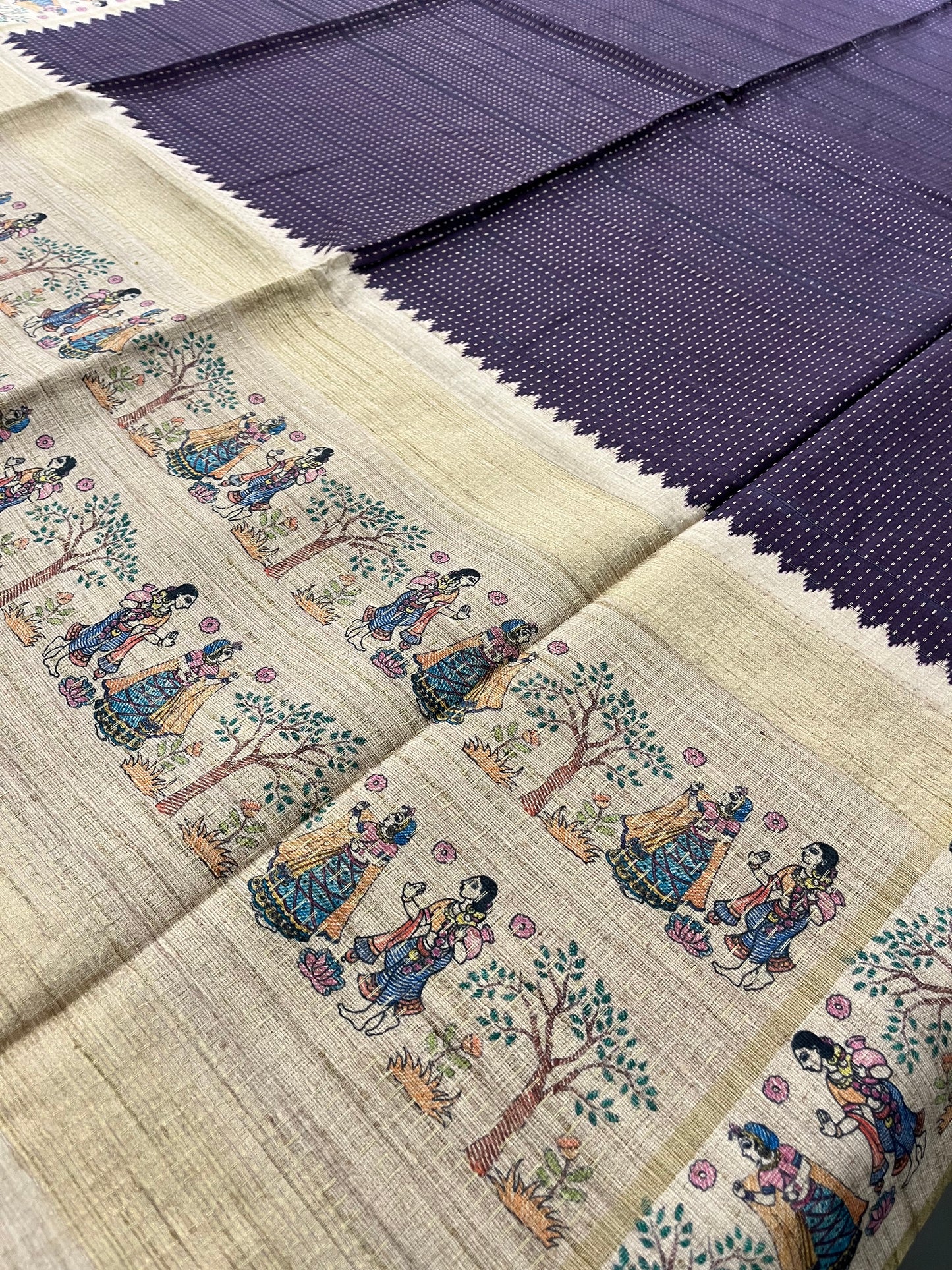 Jute silk Kalamkari blouse