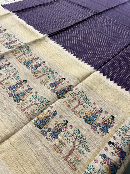 Jute silk Kalamkari blouse