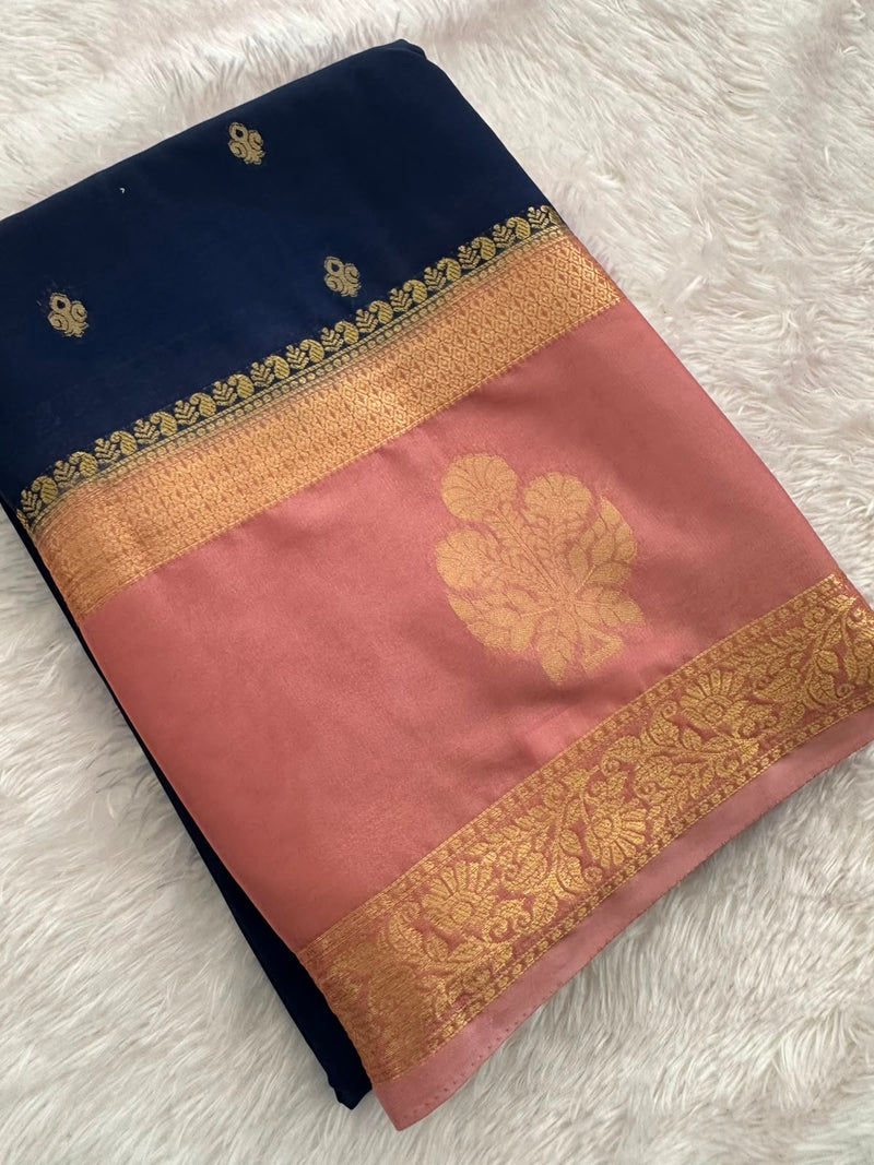 Semi Mysore Crape Silk saree-JU19