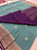 Tussar Fancy Saree in New Contrast Borders🌹- AU-17