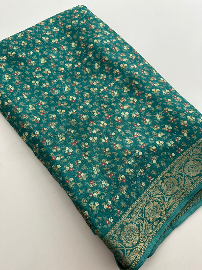 Crepe Chiffon small flower prints -AU3