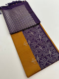 New Semi Soft silk Sarees From Kanchi in beatiful Borders-JU20