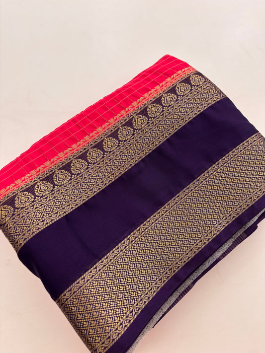 Crape silk fancy checks