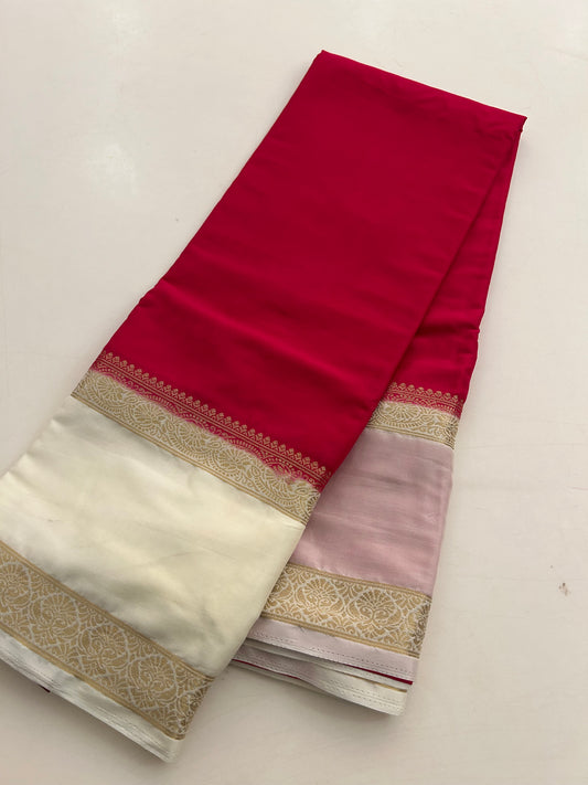 Pink x Ivory Crape Silk Fancy