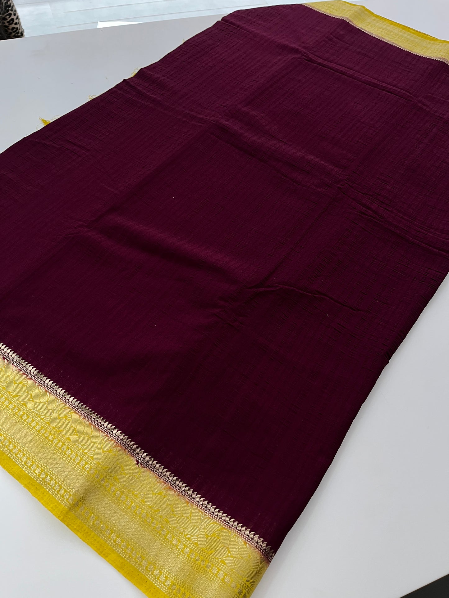 210 Crush Georgette Maroon x Yellow