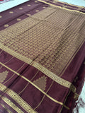 Crape Vintage Saree Wine Shade(PreBooking Only) 7-10 Days Shipment.