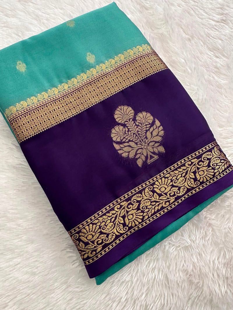 Semi Mysore Crape Silk saree-JU19