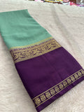 Crepe Silk Sarees in Gold weaving and Big Bentex Border,, comes in checkered pattern and contrast blouse piece 🌹