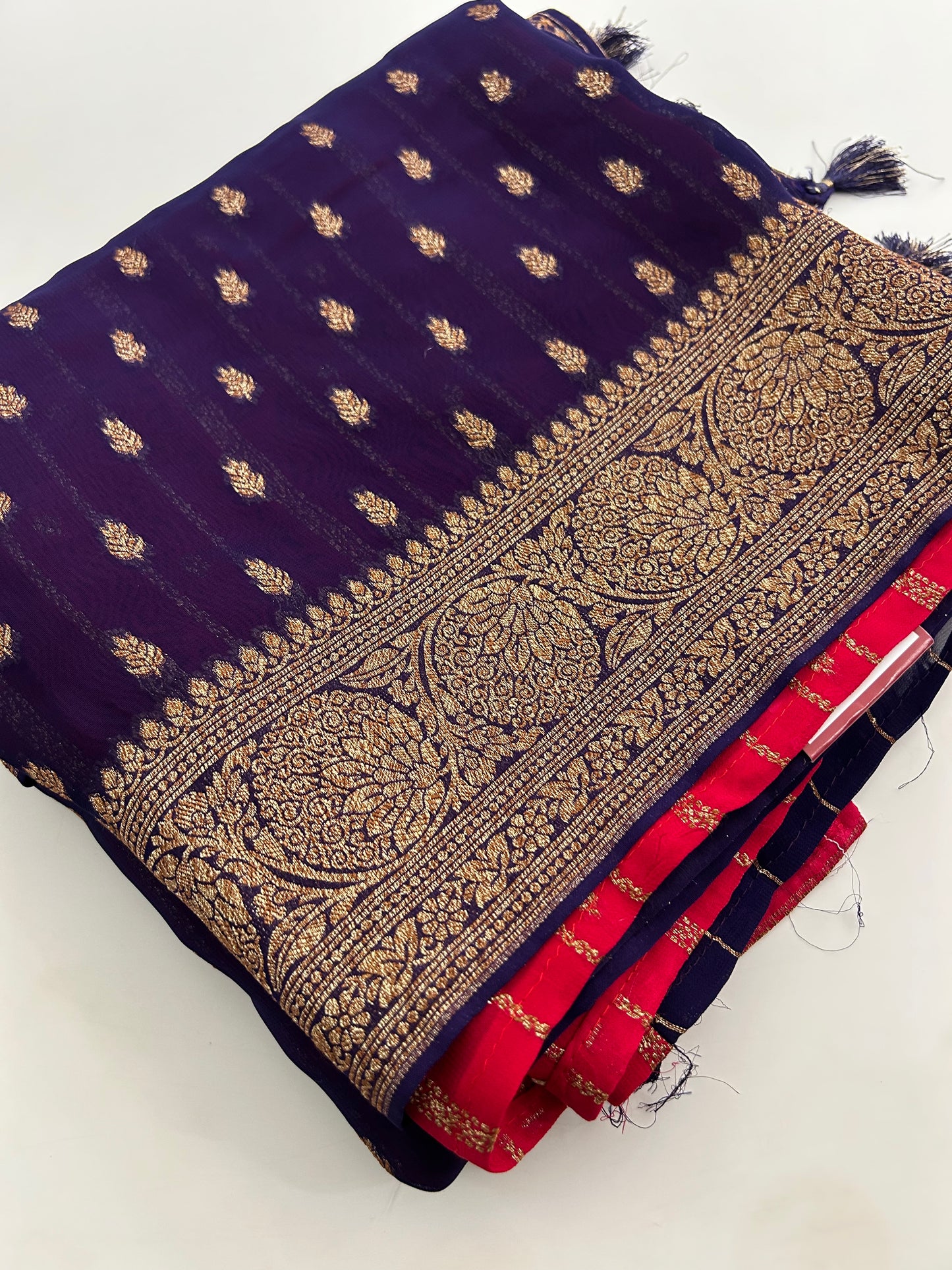PURE VISCOSE CHIFFON SAREE-M20