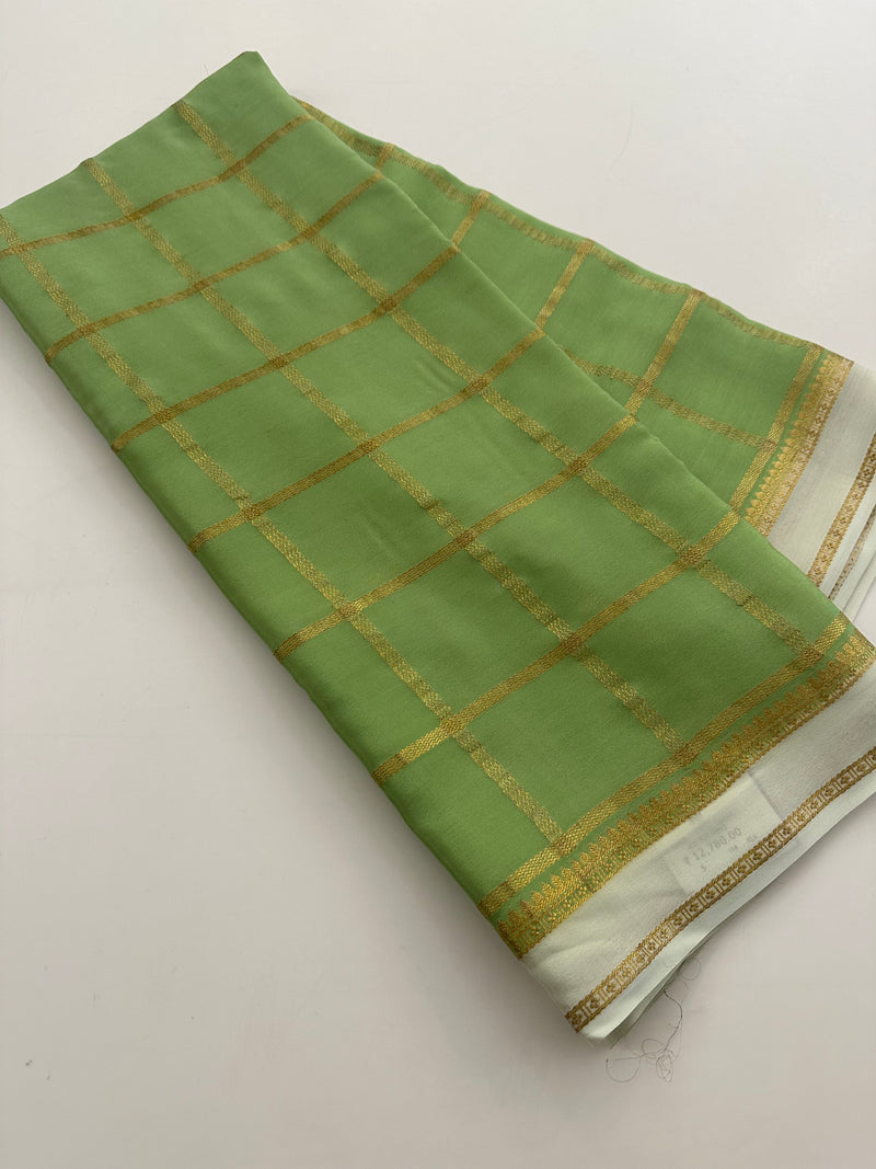 Pure Crape Mysore Silk Saree 120GSM -JU27