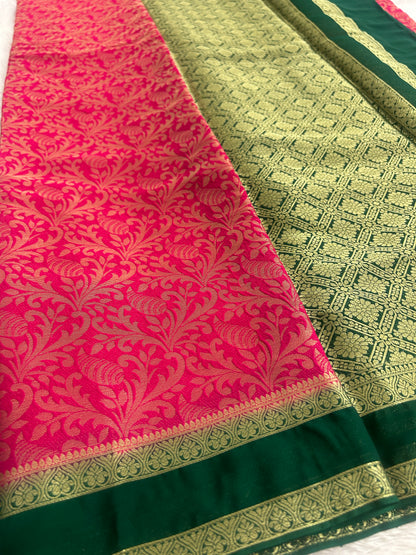 Brocade Style Semi Mysore Silk