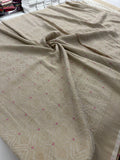 Crush Banarsi Cream Georgette Fancy Saree with pink bindi butties all over 🌹-JU16