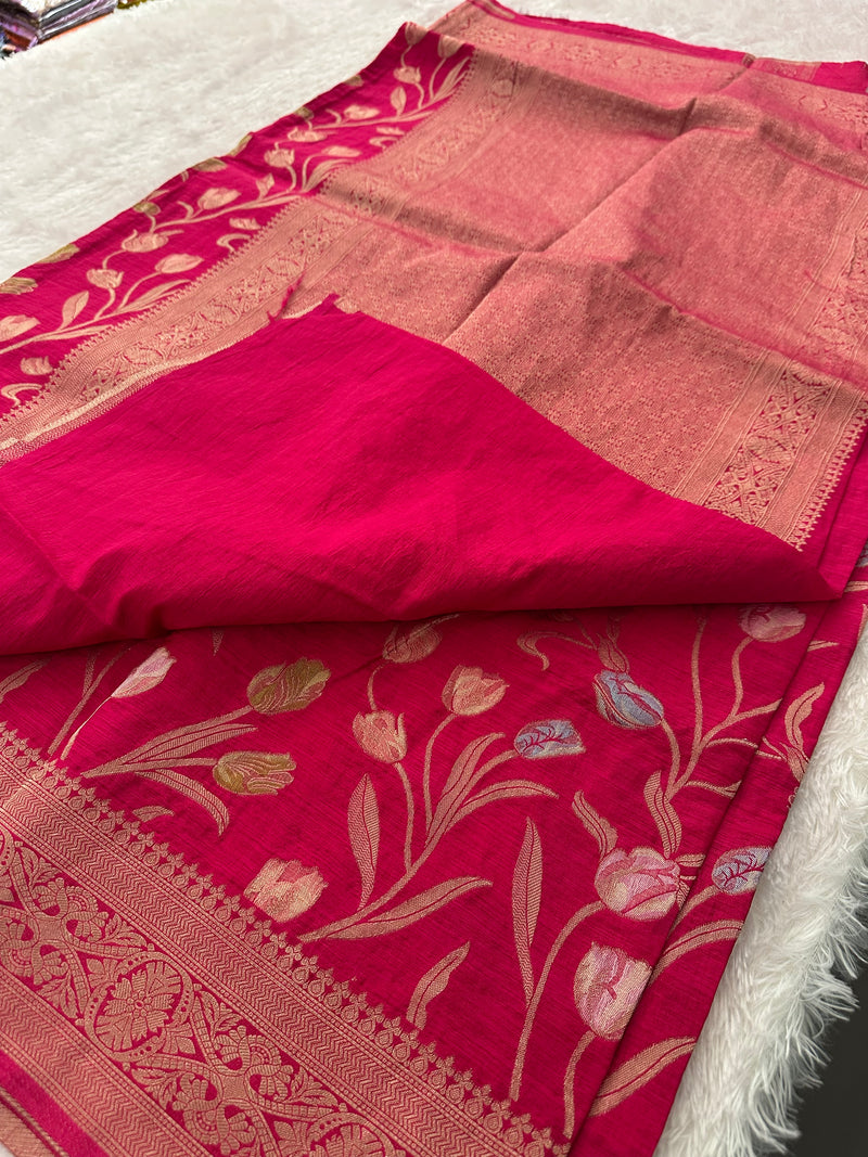 Tulips Linen Premium Saree-M13