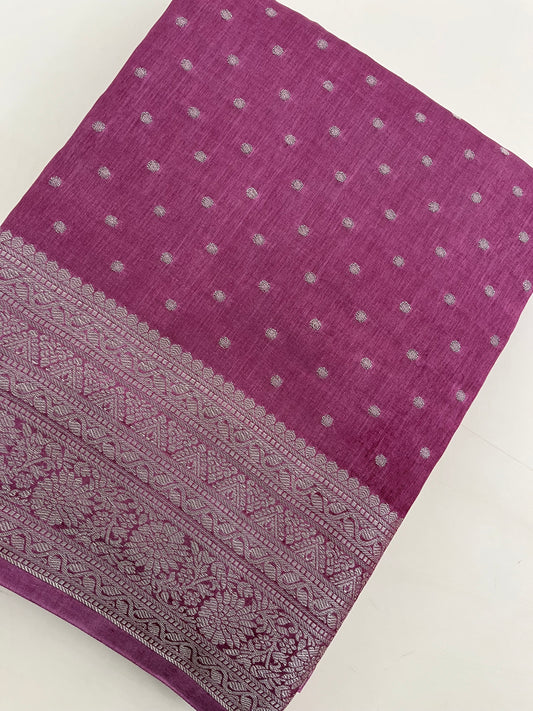 Ju9 Banarasi Crepe Silver