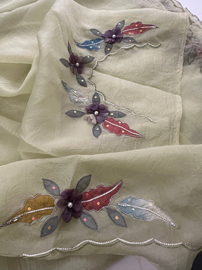 Organza Work Fancy Appliqué Work-M24